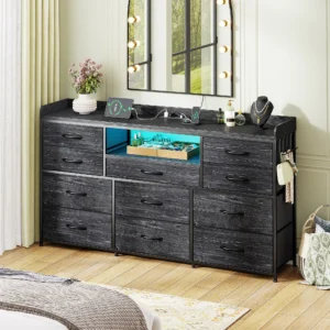 Dresser and TV Stand with LED Lights