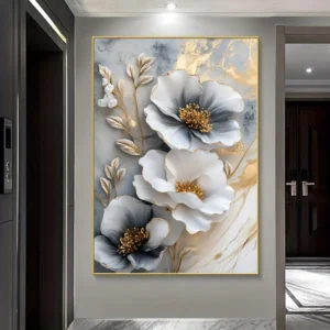 Floral canvas mural